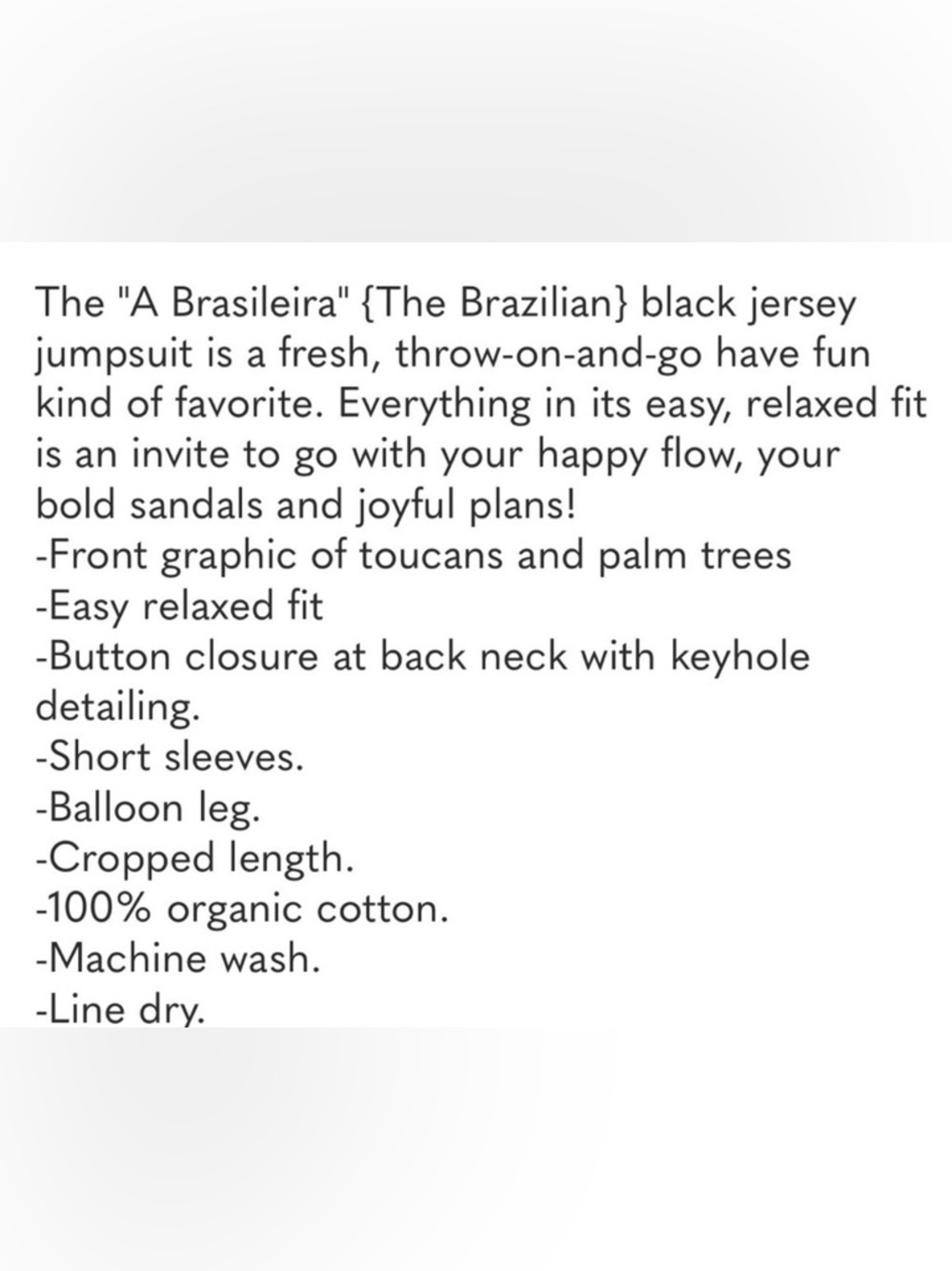 Farm Rio Toucan “A Brasileira” Organic Cotton Jumpsuit - Picture 4 of 4